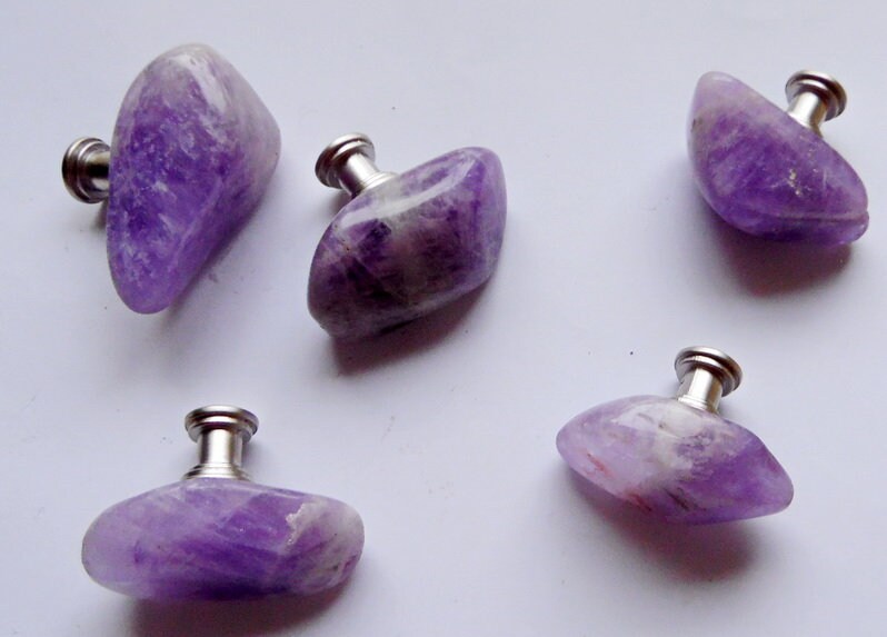 Xx Quality Large Smooth Amethyst Gemstone Drawer Pull Knobs