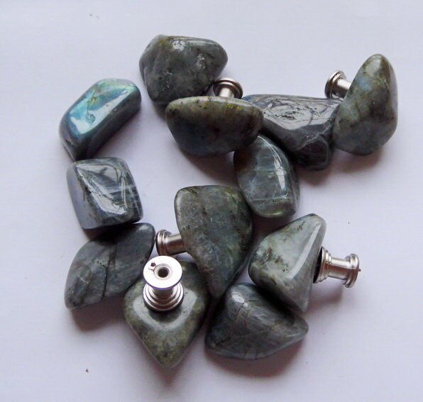 Xx Quality Large Smooth Labradorite Gemstone Drawer Pull Knobs