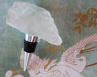 Large White Quartz Crystal Gemstone Wine Stopper