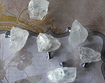 Crystal Gemstone Drawer Pull Knobs Custom Pulls X Qualty Natural Raw Stunning Custom