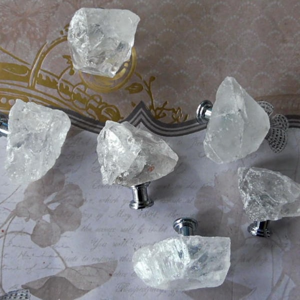 Crystal Gemstone Drawer Pull Knobs Custom Pulls X Qualty Natural Raw Stunning Custom
