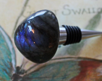 Large XXX Quality Labradorite Gemstone Wine Stopper