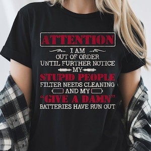 Attention Out of Order Sarcastic Funny Adult Humor Quote PNG File for T-Shirts Sublimation Printing Digital Download