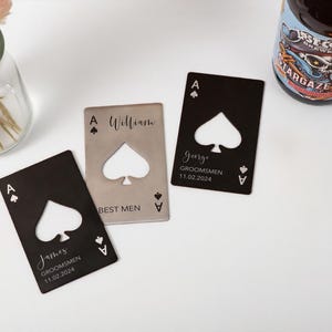 Personalized Bottle Opener, Ace of Spades Bottle Opener,Poker Gift, Name Bottle Openers, Party Favor, Groomsmen Proposal, Groomsman Gift