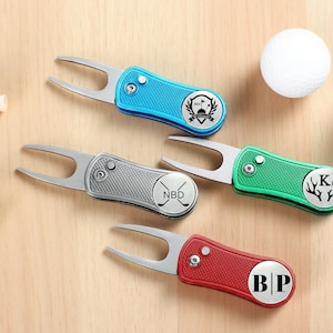 Engraved Golf Ball Marker,Personalized Golf Divot Tool,Custom Golf Gift for Men,Golf Accessories for Golfers,Golf Repair Tool Fathers Day