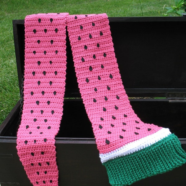 Crochet Pattern for Giant Watermelon Slice Scarf PDF, Cute for Summer, BBQs, Costumes, Photo Props