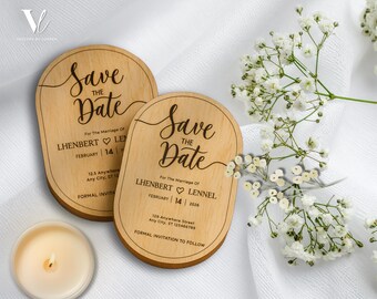 Laser Engraved Save the Date Template | DIY Wedding Invitation (Digital Download)