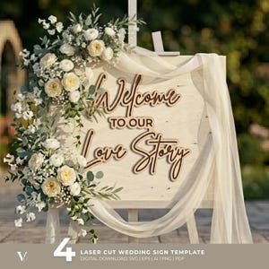 Wedding Signage SVG Bundle, 4 Script Quotes for Laser Cut, Better Together Backdrop SVG