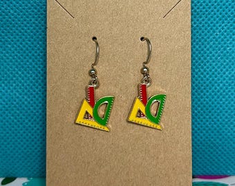 Math Tool Dangle Earrings | Nickel-Free Teacher Gift