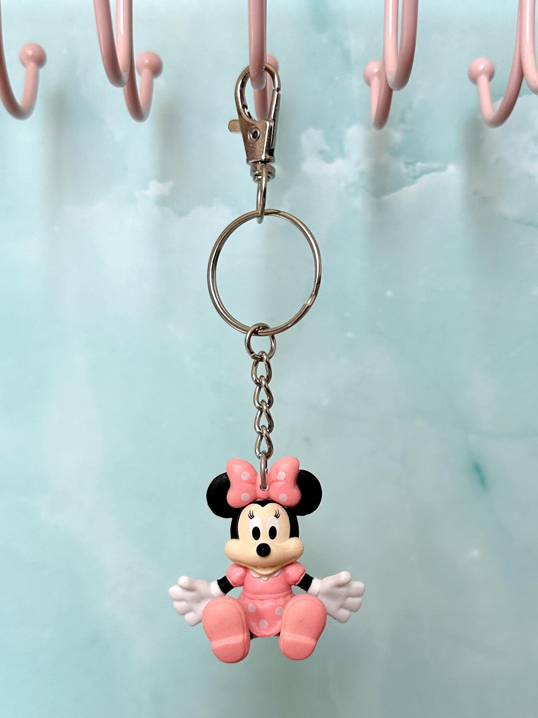 Pink Bow Mouse Keychain | Cartoon Inspired Charm - Etsy