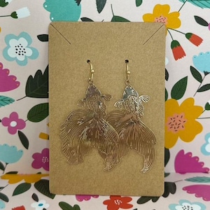 Gold Koi Fish Earrings | Statement Dangle Earrings | Lightweight Animal Jewelry | Ocean-Inspired Gift | Boho Funky Earrings for Her