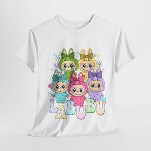 Cute Cartoon Character Tee, Labubu Fun T-Shirt for Kids, Unique Gift for Birthdays, Playful Everyday Wear, Unisex Heavy Cotton Tee