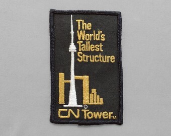 Used Vintage CN Tower Souvenir Patch 4" Large Size, Toronto Memorabilia, Ontario Travel, Canada Collectible