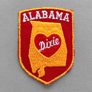 Used Vintage Alabama Souvenir Patch 2.75", Heart of Dixie Travel Memorabilia, Birmingham Mobile Huntsville Tuscaloosa Montgomery