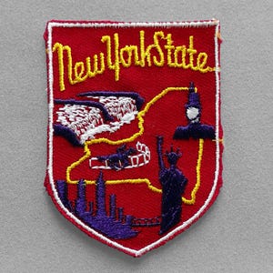 Vintage New York State Patch 2.75", Travel Souvenir, Statue of Liberty, Manhattan Skyline Niagara Falls West Point Cadet, NYC