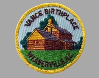 Used Vintage Vance Birthplace Patch 3", Weaverville North Carolina Souvenir, Reems Creek Valley Blue Ridge Mountains, State Historic Site
