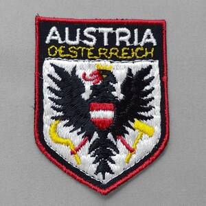 Vintage Austria Patch 2.6&quot;, Osterreich Coat of Arms, Austrian Eagle, Vienna Travel Souvenir, Salzburg Collectible
