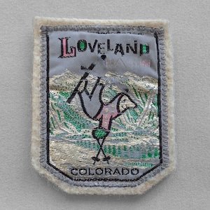 Very Shabby Used Vintage Loveland Basin Ski Patch 2.75", Skiing Resort Souvenir, Colorado Skier Memorabilia