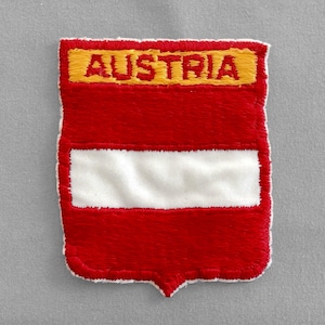 Shabby Used Vintage Austria Flag Patch 2.9&quot;, Austrian Flag, Österreich Collectible, Vienna Travel, Salzburg Souvenir