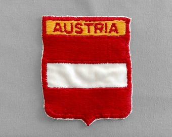 Shabby Used Vintage Austria Patch 2.75"+, Austrian Flag, Österreich Collectible, Vienna Travel, Salzburg Souvenir