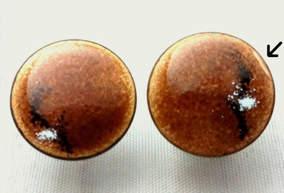 As Is Vintage Enamel Copper Pin and Earring Set, … - image 7