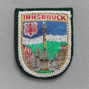 Vintage Innsbruck Patch 2.6", St Anne's Column, Austria Souvenir, Tirol Collectible