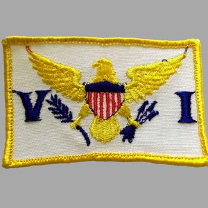 Used Vintage Virgin Islands Patch 3.1&quot;, USVI Souvenir, Caribbean Travel, USA Eagle, US Territory, St Thomas John Croix Charlotte Amalie