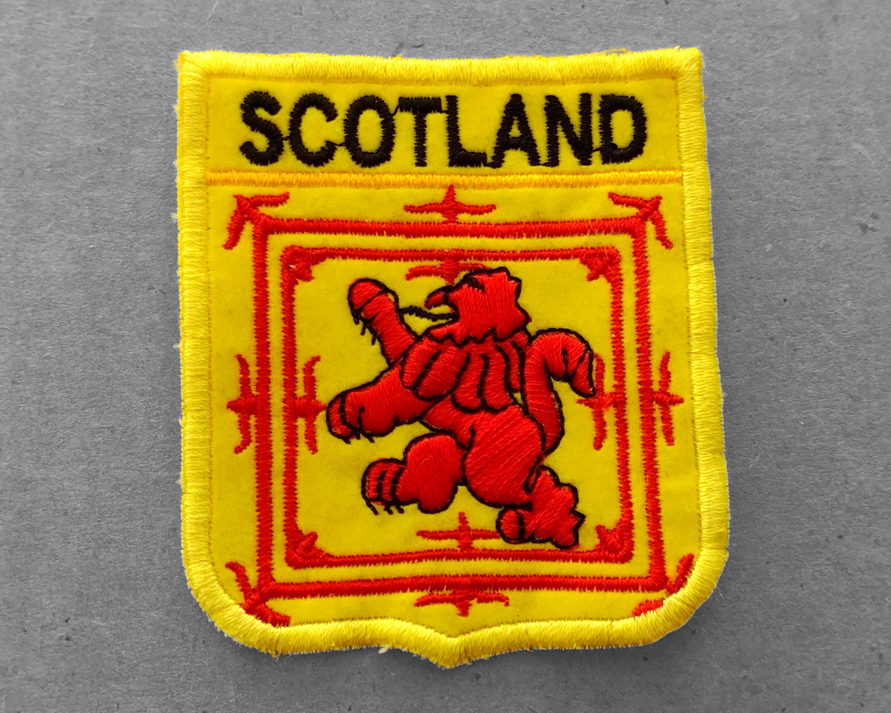 Lot Of 2 Scotland Flag Patches - Iron-On Embroidered Scottish Lion Shield