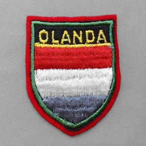 Vintage Olanda Holland Patch 2.6&quot;, Netherlands Flag Emblem, Europe Travel Souvenir, Dutch Collectible, Embroidered on Felt