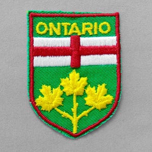 Used Vintage Ontario Coat of Arms Patch 2.75", Toronto Souvenir, Canada Travel, Ottawa Collectible, Thunder Bay, Hamilton