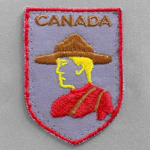 Shabby Used Vintage Canada Patch 2.75&quot;, Canadian Mountie Collectible, RCMP Memorabilia, Travel Souvenir