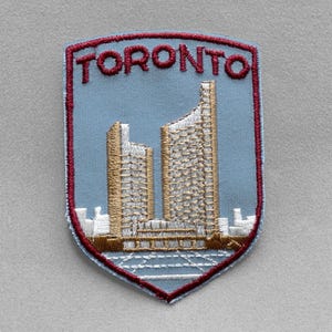 Used Vintage Toronto Souvenir Patch 2.75", Ontario Travel Memorabilia, Canada Collectible, City Hall Buildings
