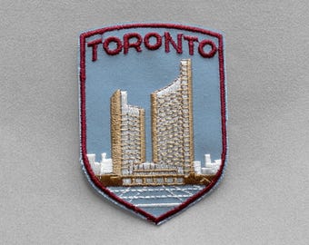 Used Vintage Toronto Souvenir Patch 2.75", Ontario Travel Memorabilia, Canada Collectible, City Hall Buildings