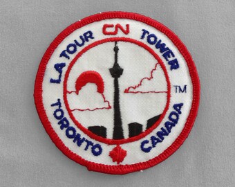Used Vintage CN Tower Souvenir Patch 3.1", Toronto Memorabilia, Ontario Travel, Canada Collectible