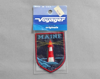 Vintage Maine Souvenir Patch 2.75", Lighthouse Emblem, Kennebunkport Travel, Portland Memorabilia, Nautical Collectible