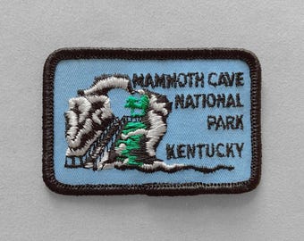 Used Vintage Mammoth Cave National Park Patch 3", Kentucky Road Trip, Caver Spelunker Souvenir, Caving Spelunking Collectible