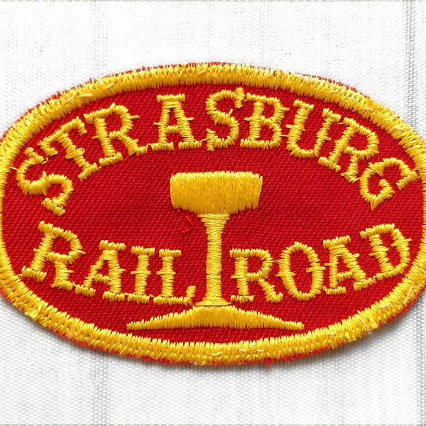 Used Vintage Strasburg Rail Road Patch 3", Pennsylvania Railroad, Steam Locomotive Train Souvenir, Shortline Heritage