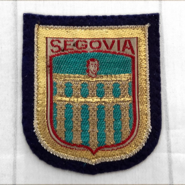 As Is Used Vintage Segovia Patch 2.9", Spain Travel Souvenir, City Coat of Arms Collectible, Spanish Tourist Memorabilia