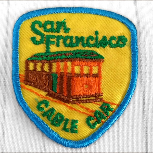Used Vintage San Francisco Patch 3", Cable Car Souvenir, City By The Bay, California Collectible, Bay Area Memorabilia