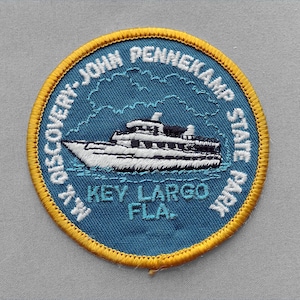 Used Vintage MV Discovery Patch 2.9", John Pennekamp State Park Souvenir, Key Largo Souvenir, Florida Collectible