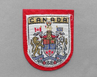 Vintage Canada Woven Patch 2.75", Canadian Coat of Arms, Travel Souvenir