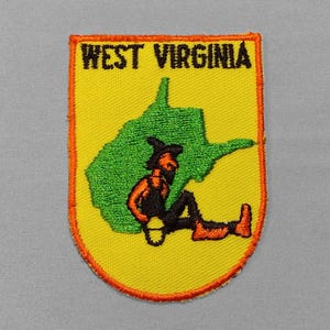 Used Vintage West Virginia Patch 2.75", Harpers Ferry Souvenir, Morgantown, Charlestown, Moonshine Memorabilia, Wheeling, Huntington