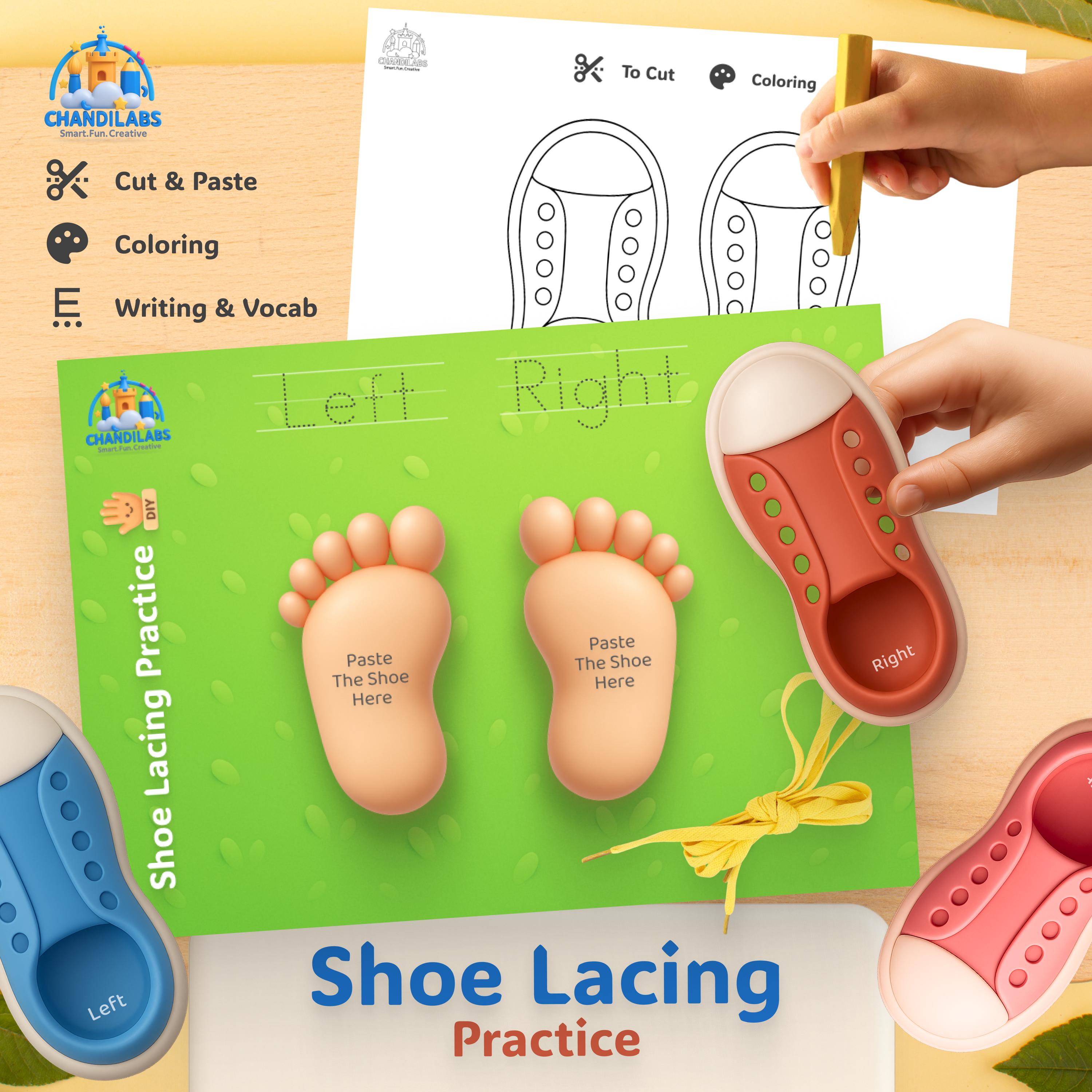 Picture of Shoe Lacing Practice Worksheet Activities Printable Coloring Busy Game ...