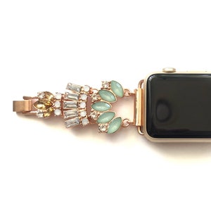 GATSBY Jeweled Apple Watch band, Rose gold Apple Watch band, Women's apple watch band, for Apple Watch 38mm 40mm 41mm 42mm 44mm 45mm 46mm 49