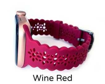 Lace Silicone Apple Watch Band Laser Cut Women's Apple Watch Band
