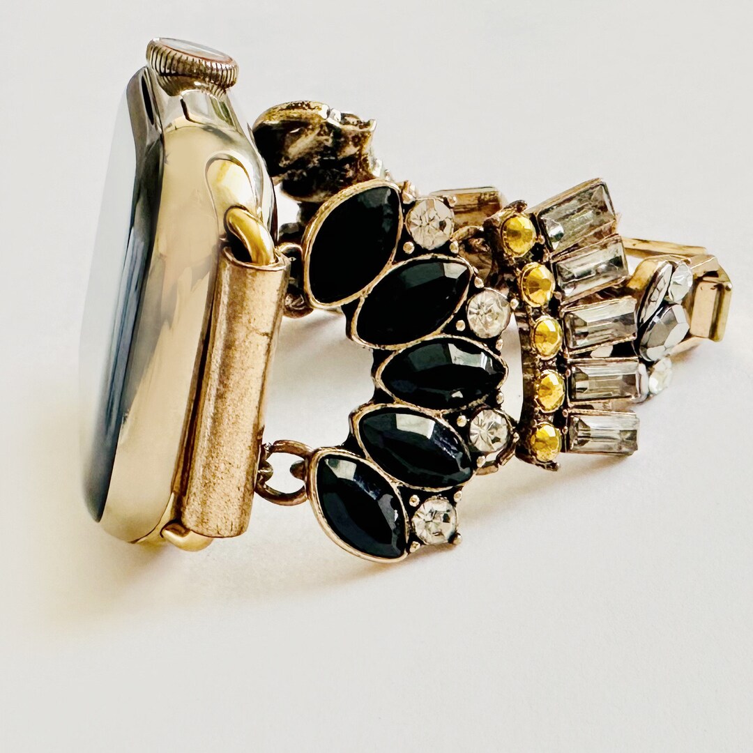 GATSBY for Apple Watch Band Onyx Gold Jeweled Apple Watch Band
