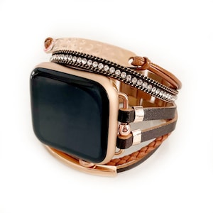 Posh Leather (faux wrap) Apple Watch band, apple watch band 38mm 40mm 41mm 42mm 44mm 45mm Apple Watch Band, apple watch band for women 49mm