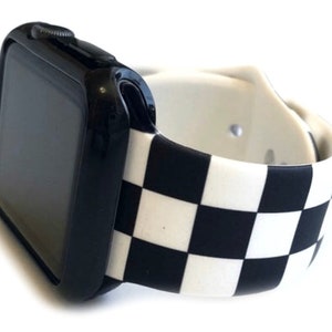 Black and white Checkered print Apple Watch Band men’s and women’s apple watch band 38mm 40mm 41mm 42mm 44mm 45mm 46mm 49mm series 10
