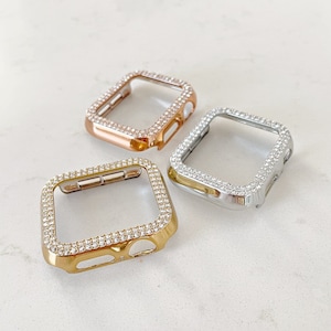 CRYSTAL Covers for Apple Watch in Gold, Silver and Rose Gold hard plastic, protective Case for Apple Watch, Frame for Apple watch