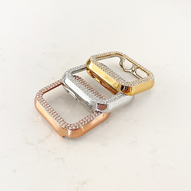 CRYSTAL Covers for Apple Watch in Gold Silver and Rose Gold Etsy